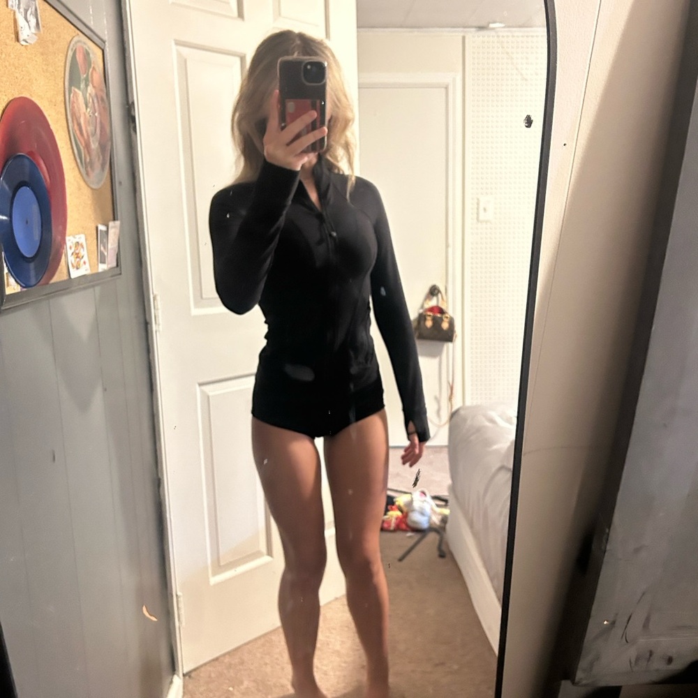 ivivva zip up black jacket.